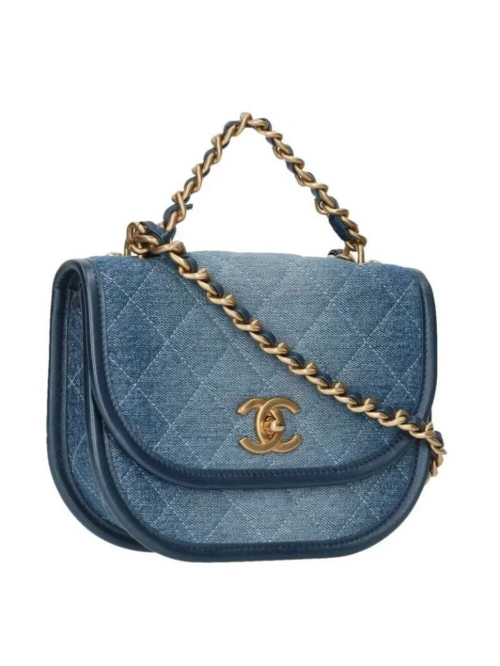 Chanel Quilted Denim Flap Shoulder Bag